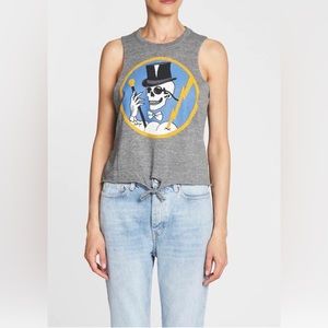🩶CHASER LIGHTNING SLEEVELESS SKULL T SHIRT  IN STREAKY GREY M